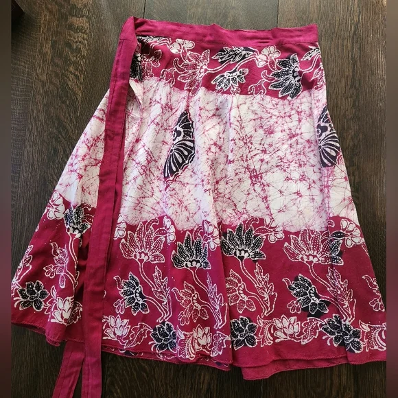 Vintage Batik Wrap Skirt EUC $25 - Picture 3 of 6